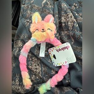 🩷Claire’s Rainbow Fuzzy Lama Headband NWT